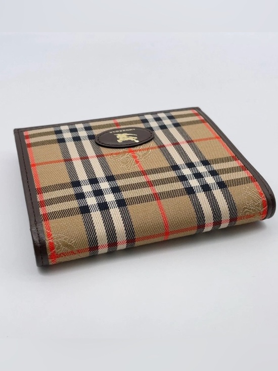 小物 BURBERRY Nova Check Wallet Kiss Lock new BURBERRY Nova Check Bifold Wallet with Kiss Lock and Horse Logo